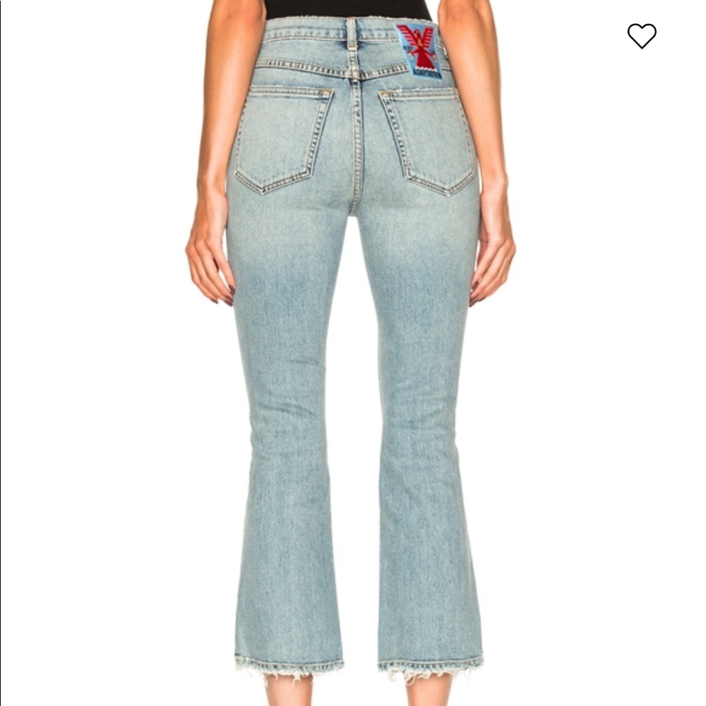 Adaptation High Rise Kick Flare Crop Jeans